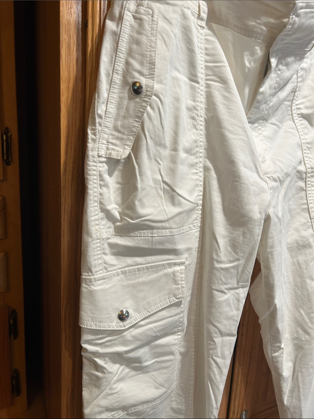 Ralph Lauren Micro-Sanded Twill White Cargo Pant, size 12 - Picture 2 of 5